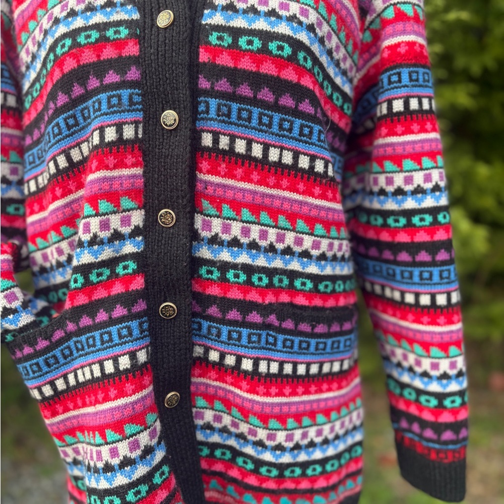 Vintage Nordic Wool Blend Cardigan – Lined – Size M/L - Picture 5 of 12